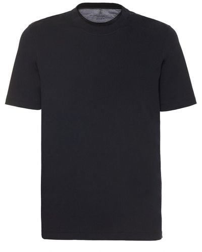 Brunello Cucinelli T-shirt En Coton À Col Ras-du-cou - Noir