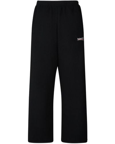 Balenciaga Wide-leg Logo Sweatpants - Black
