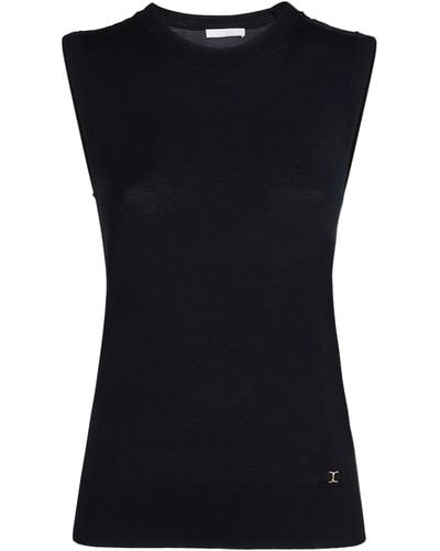 Chloé Wool Knit Sleeveless Top - Black
