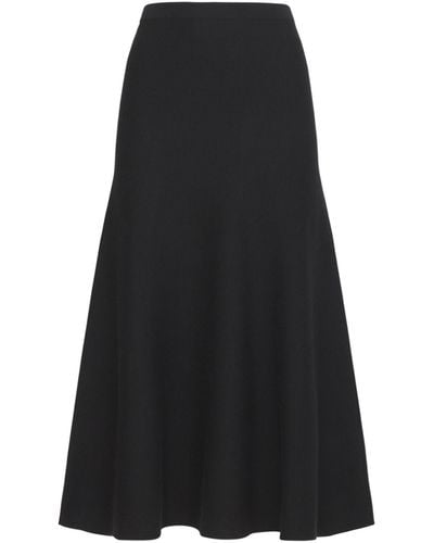 Gabriela Hearst Freddie Wool Blend Knit Midi Skirt - Black