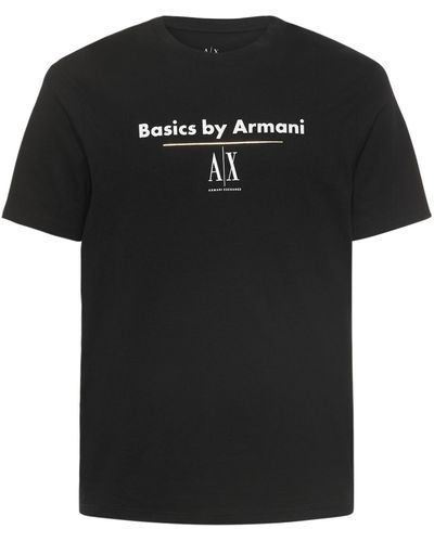 Armani Exchange T-shirt Aus Baumwolljersey "armani" - Schwarz