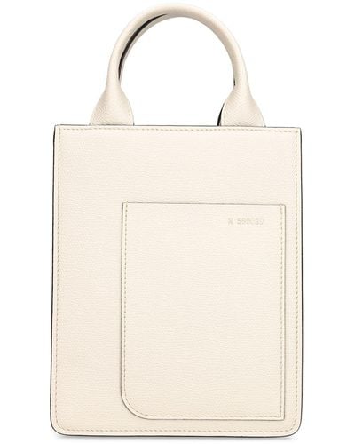 Valextra Mini Handtasche "boxy-shopping" - Natur