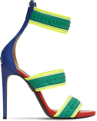 DSquared² 120mm Snap Leather & Neoprene Sandals - Blue