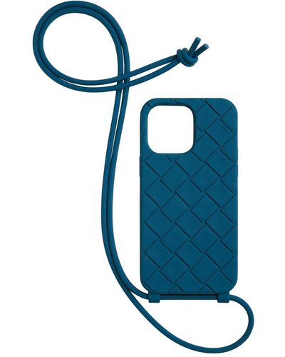 Bottega Veneta Intreccio Rubber Iphone 14 Pro Max Case - Blue