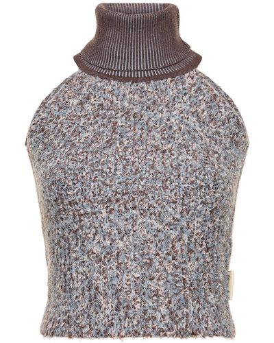 ANDERSSON BELL Sleeveless Fluffy Knit Top - Gray