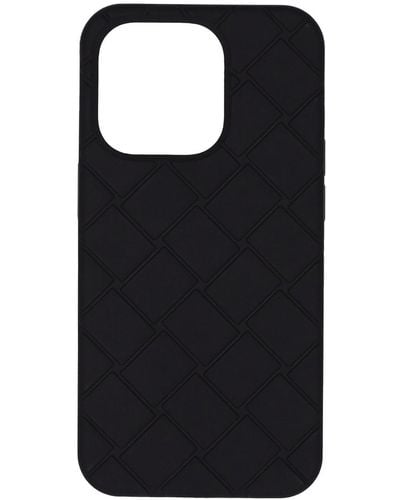 Bottega Veneta Coque pour iphone 14 pro en caoutchouc technique - Noir