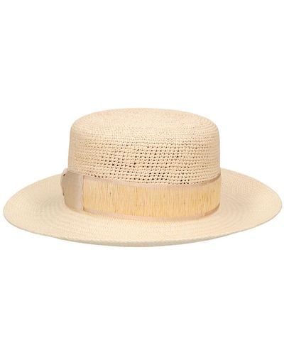Borsalino Kris Semi-Crochet Straw Panama Hat - Natural