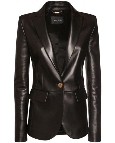 Versace レザージャケット - ブラック