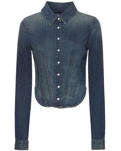 RE/DONE & pam fitted denim shirt - Blu