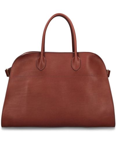 The Row Soft Margaux 15 Leather Tote Bag - Red