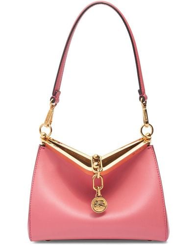 Etro Small Vela Leather Shoulder Bag - Pink