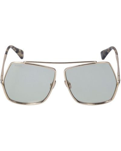 Max Mara Elsa Oversize Metal Sunglasses - Grey