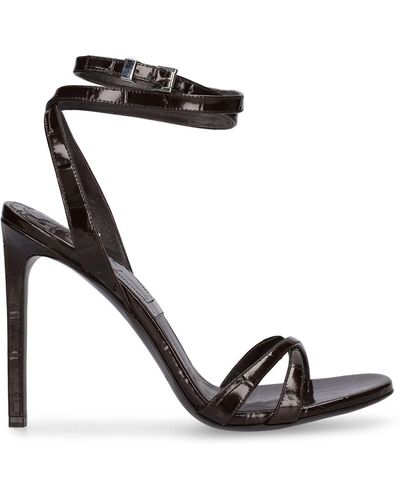 Michael Kors 105Mm Chrissy Leather Sandals - Black