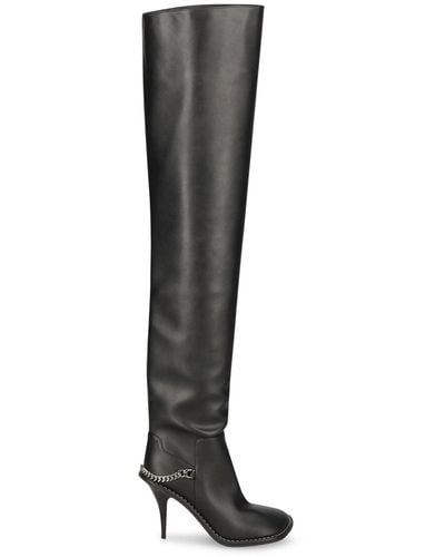 Stella McCartney 95Mm Faux Leather Over-The-Knee Boots - Black