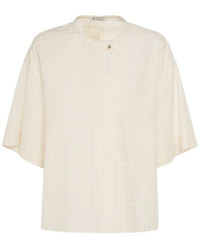 Loro Piana Camisa de lurex de algodón - Blanco