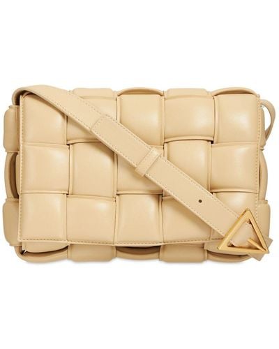 Bottega Veneta Padded Cassette Leather Crossbody Bag - Natural