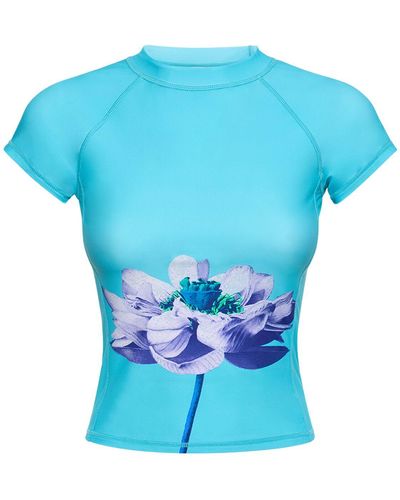 Miaou T-shirt frankie in jersey stampato - Blu