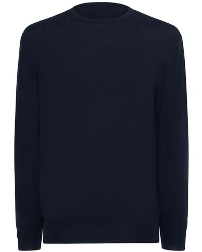 Loro Piana Virgin Wool Crewneck Sweater - Blue