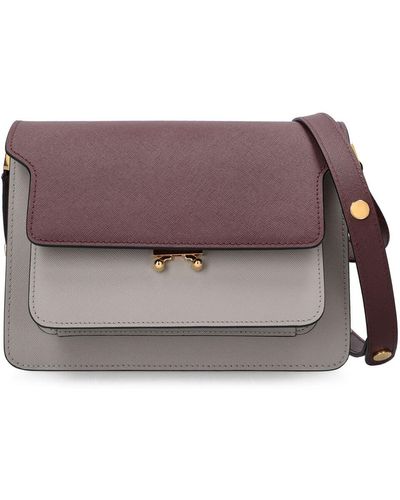 Marni Borsa media trunk in pelle - Viola