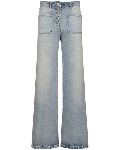 Courreges Multiflex baggy Cotton Denim Jeans - Blue