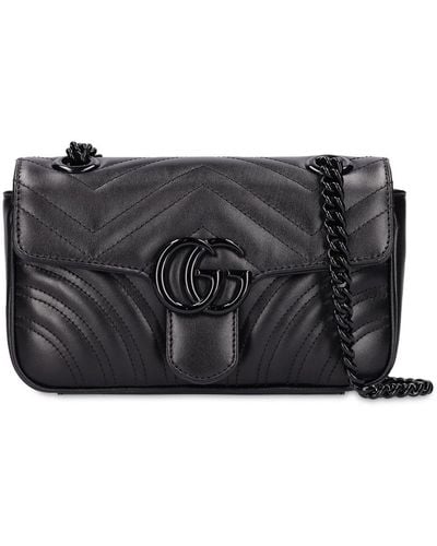 Gucci 〔GGマーモント〕スモール ショルダーバッグ, ブラック, Leather