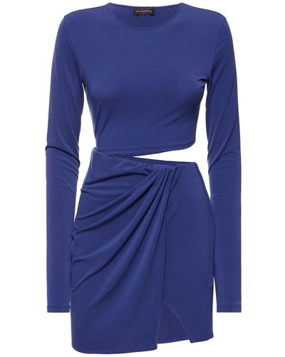 ANDAMANE Gia Cutout Stretch Jersey Mini Dress - Blue