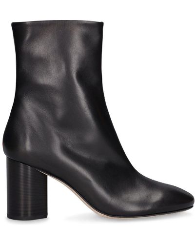 Aeyde 75mm Alena Leather Ankle Boots - Black