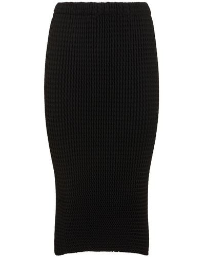 Issey Miyake Pleated midi skirt - Negro