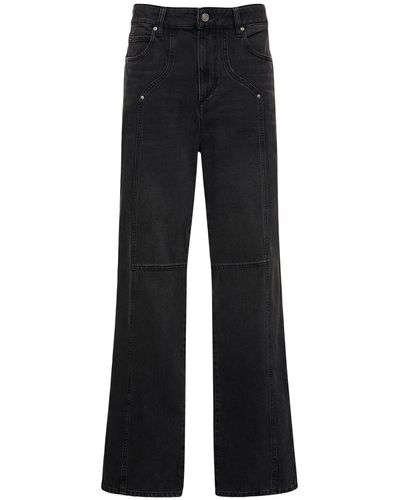 Isabel Marant Valeria Cotton Straight Pants - Black