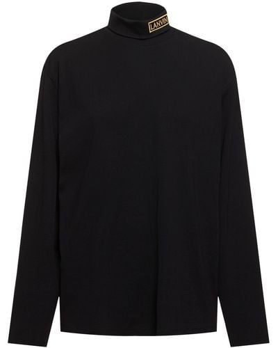Lanvin Jersey Long Sleeve Turtleneck T-shirt - Black