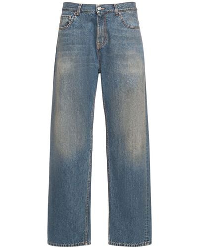 Etro Jeans in denim di cotone scolorito - Blu