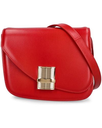 Ferragamo 'Oyster' Asymmetric Crossbody Bag With Logo Detail - Red