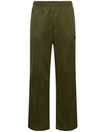 Needles Logo Smooth Poly Track Trousers - Green