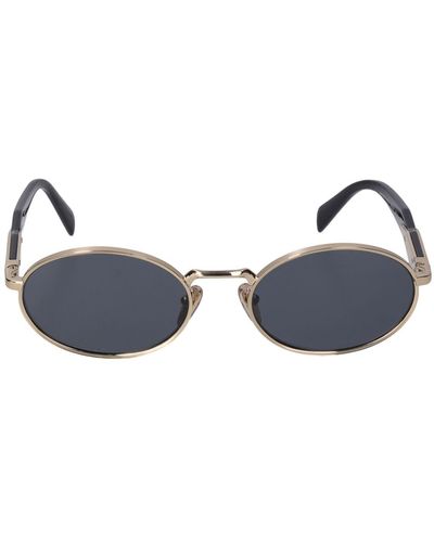 Prada Ovale Sonnenbrille Aus Metall "heritage" - Blau
