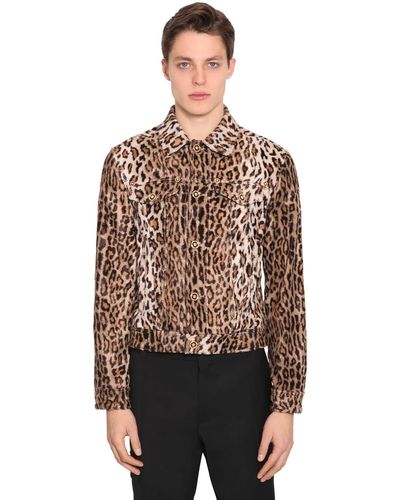 Versace Leopard Print Shirt - Brown