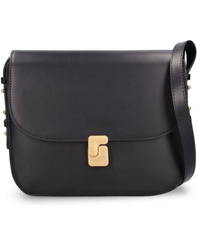 Soeur Maxi Bellissima Leather Shoulder Bag - Black