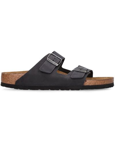 Birkenstock Sandales en cuir huilé arizona - Noir