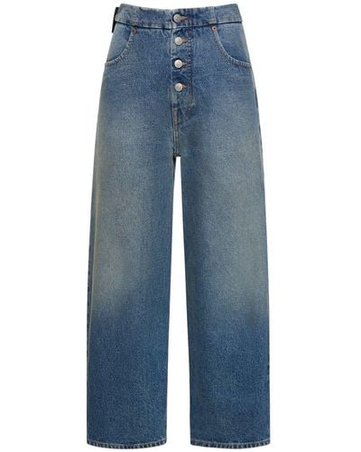 MM6 by Maison Martin Margiela Jeans rihanna de denim de algodón con cintura alta - Azul