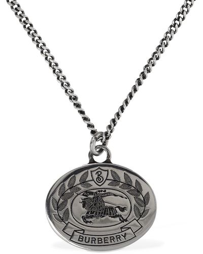 Burberry Ekd Engraved Necklace - Metallic