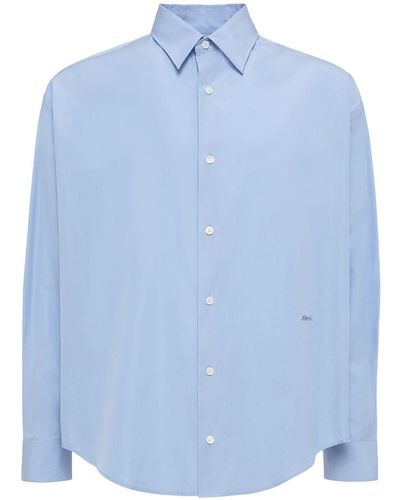 Ami Paris Boxy コットンシャツ - ブルー