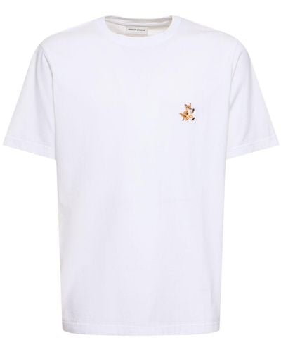 Maison Kitsuné T-shirt Mit Patch - Weiß