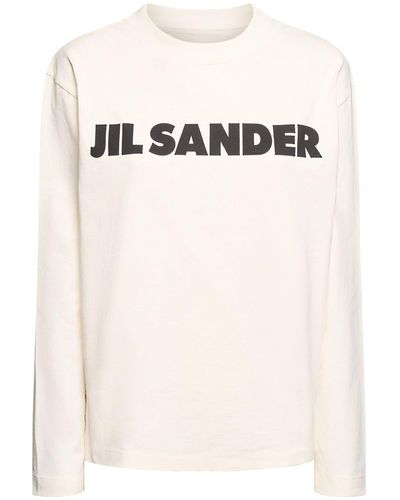 Jil Sander T-shirt Aus Baumwolljersey Mit Logodruck - Weiß