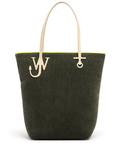 JW Anderson Tall Anchor Canvas Tote Bag - Green