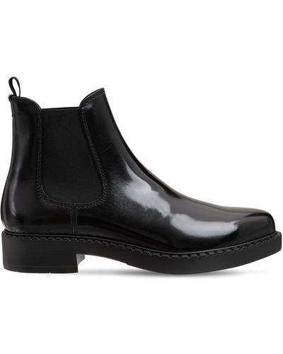 Prada Leather Chelsea Boots - Black