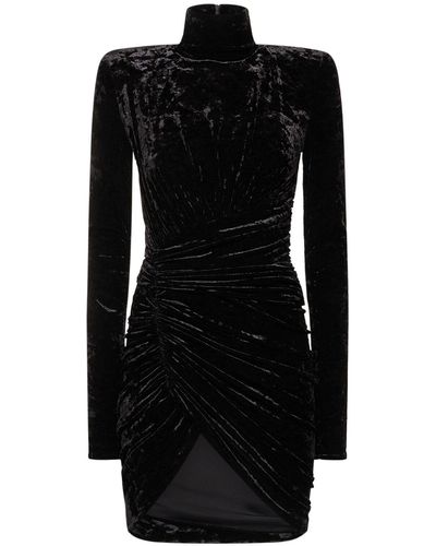 Alexandre Vauthier Robe courte col roulé en velours - Noir