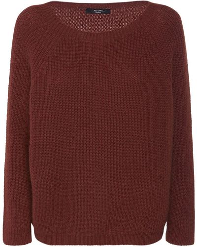 Weekend by Maxmara Xeno Knit Mohair Blend Crewneck Sweater - Red