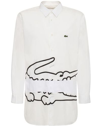 Comme des Garçons Lacoste Printed Cotton Poplin Shirt - White