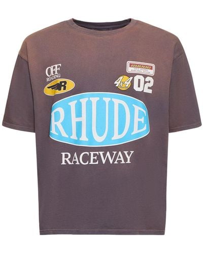 Rhude T-shirt imprimé raceway - Gris