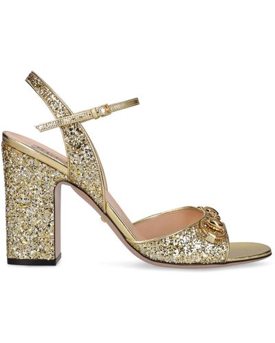 Gucci 95Mm Horsebit Embellished Sandals - Metallic