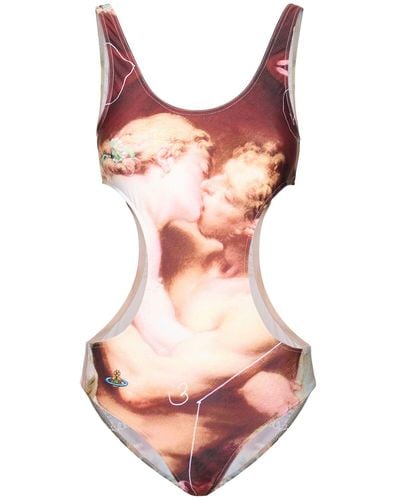 Vivienne Westwood The Kiss Lycra One Piece Swimsuit - Pink